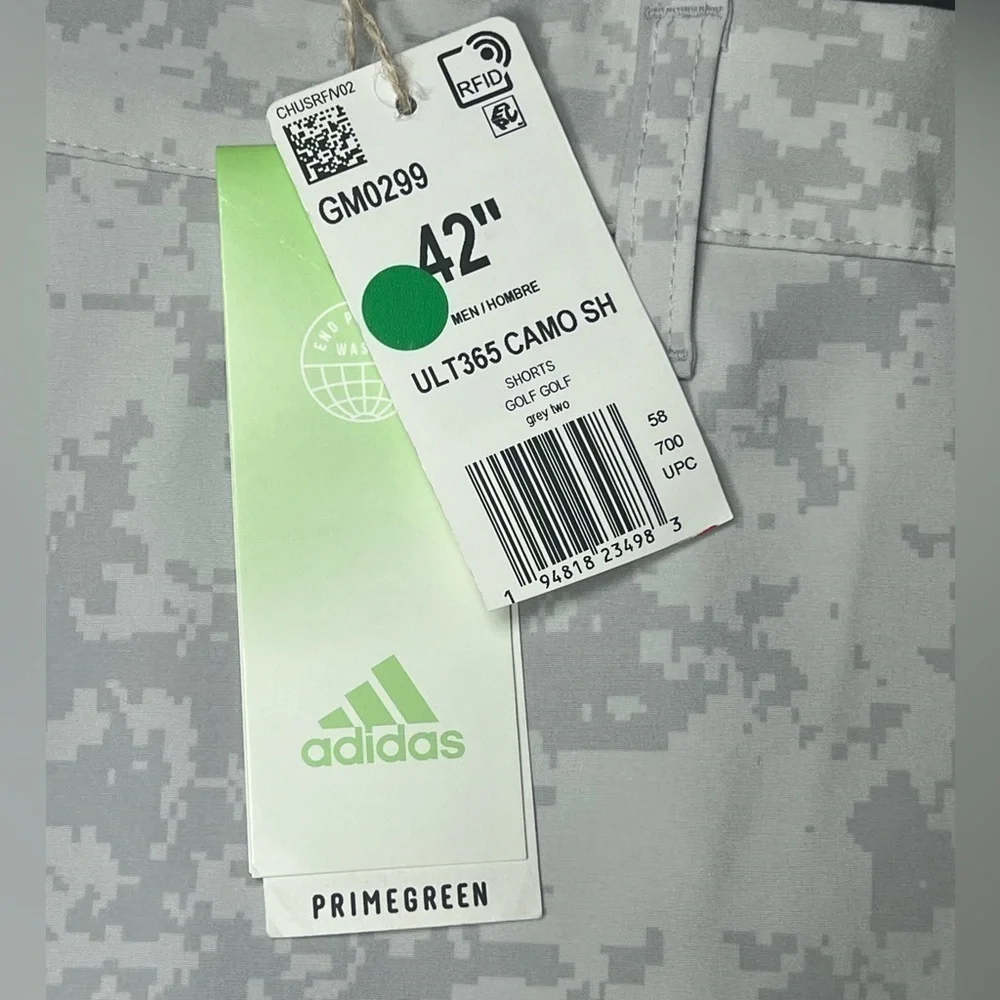 NWT Adidas 42W Ultimate 365 Camo Stretch Band PRIMEGREEN 8.5” Inseam Shorts